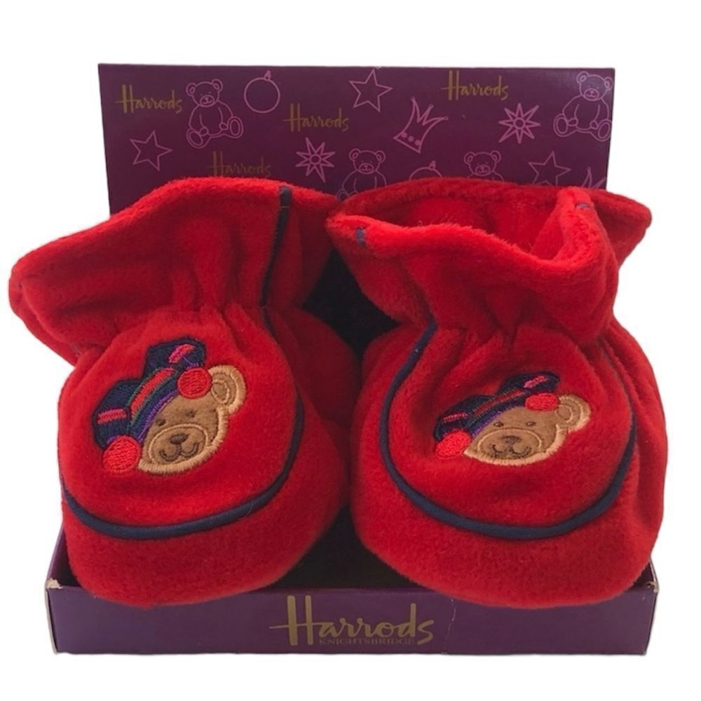 Harrods Knightsbridge London Vintage 2004 Holiday Christmas Bear Baby Booties